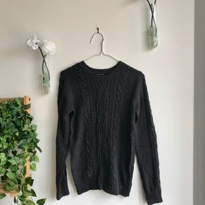 Jeanne Pierre | Charcoal Cableknit Sweater